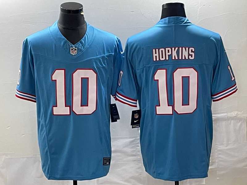 Men%27s Tennessee Titans #10 DeAndre Hopkins Blue 2023 FUSE Vapor Limited Throwback Stitched Jersey